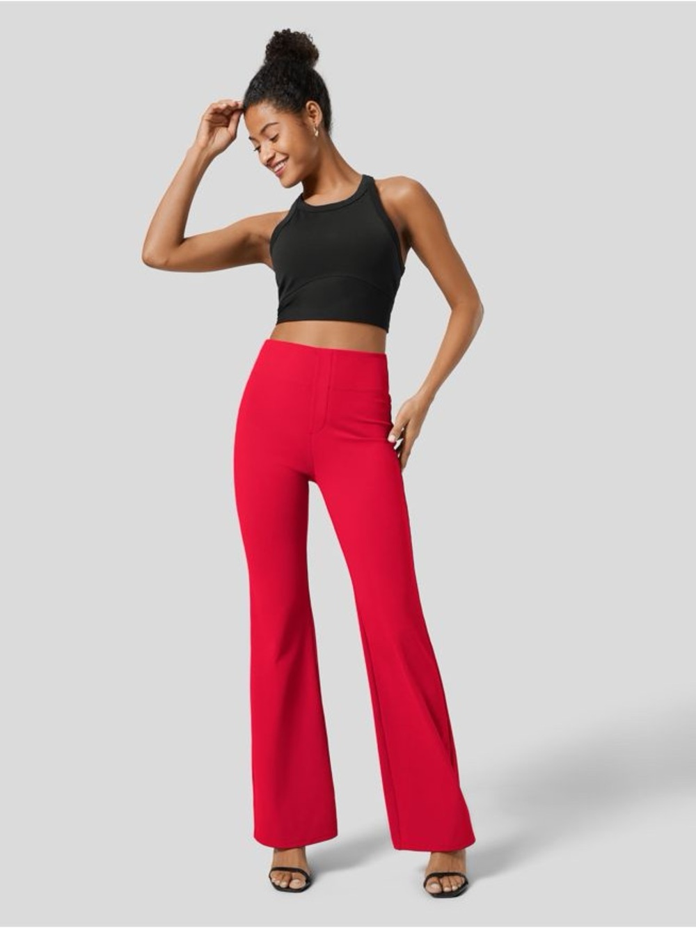NWT HALARA Flex™ High Waist Back Pockets Slight Flare Work Pants in Aurora XSP